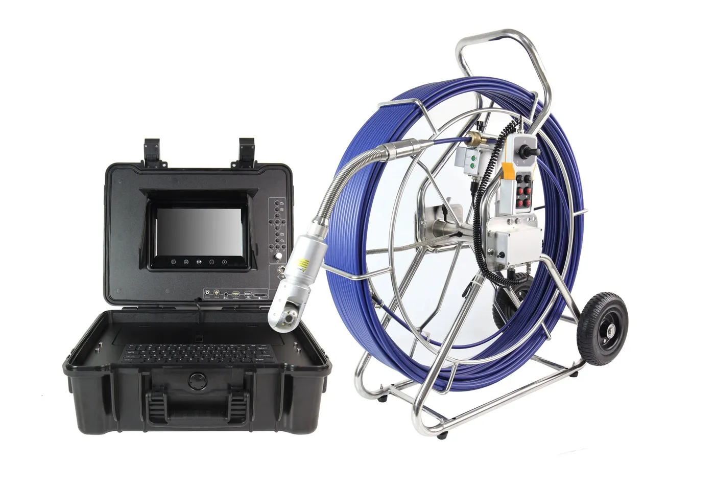 Engineer conducting a CCTV drain survey